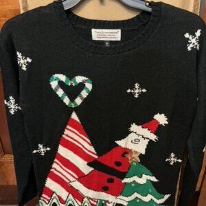 Vintage Tiara International Sequin trim heart tree santa